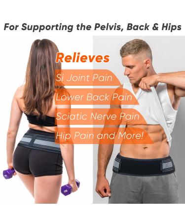 Adjustable Sciatica Belt for Hip & Lower Back Pain Relief - XL-XXL Brown | Sacroiliac Support Band - Buy Online on GoSupps.com