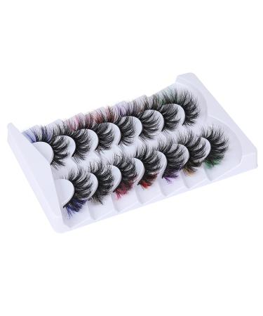Fluffy Colored 3D Volume Handmade False Eyelashes - 7 Pairs FANXITON 20MM Cat-Eye Cosplay Makeup - Buy Online on GoSupps.com