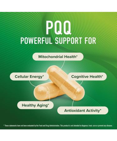 PQQ Supplement 40 MG | High Strength Pyrroloquinoline Quinone for Mitochondrial Biogenesis Cellular Energy & Brain Health Support | Mitochondria Supplement | Third-Party Tested Non-GMO | 60 Ct 40mg - Buy Online on GoSupps.com