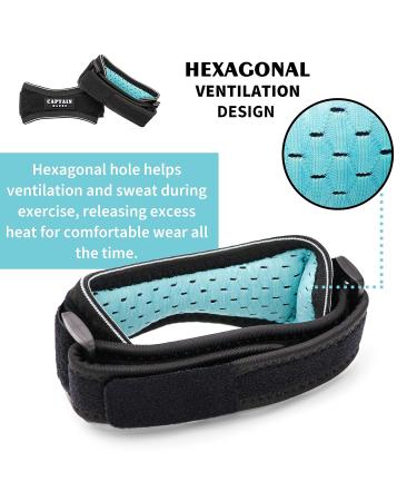 Captain Blues Patella Tendon Knee Strap 2 Pack Knee Pain Relief Support Brace Knee Braces for Women & Men Adjustable Patellar Tendon Strap for Hiking Soccer Running Basketball Jumpers Knee Tennis Tendonitis Volleyball Squats (Black) - Buy Online on GoSupps.com