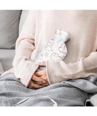White Cat Hot Water Bottle with Plush Cover - Hand Warmer for Adults & Children | 26.5x15.3cm - International Shipping - Buy Online on GoSupps.com