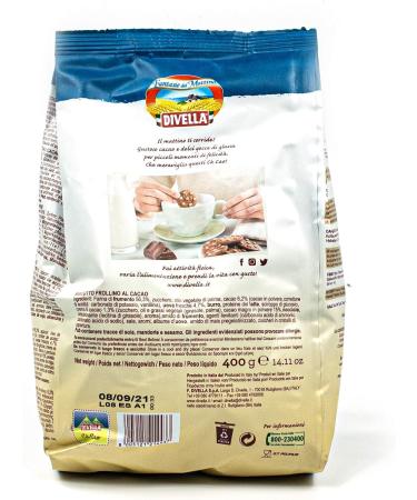  Divella Divella - Pack of 5 cao frollini al cacao in a 400g pack Butter Chip Cookies Biscuits with cocoa and sugar crystals traditionally Italian finish (sweets from Italy) - Buy Online on GoSupps.com