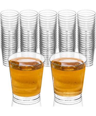 DecorRack 1 Oz Shot Glasses Hard Clear Plastic Shot Cup Disposable Party Cups Mini Cups Shot Glasses (80 Pack)