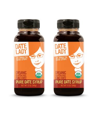 Award Winning Date Lady Organic Date Syrup 12 Ounce Squeeze Bottle | Vegan, Paleo, Gluten-free & Kosher (2-Pack)