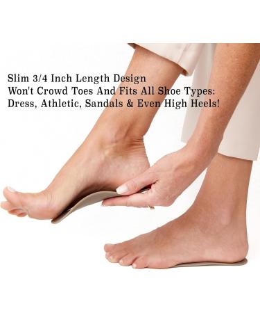 Arch Support Shoe Inserts for Plantar Fasciitis Relief | Slim Design for Women Size 6-7 | Heel & Ball of Foot Pain Relief - Buy Online on GoSupps.com