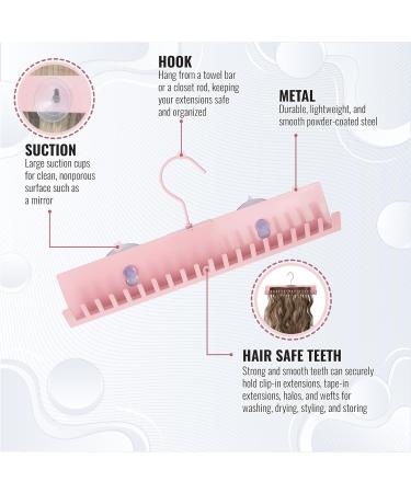 Hair Extension Holder - Lightweight Hair Extension Hanger w/ 2 Suction Cups 360 Rotating Hook - Smooth Powder- Coated Steel Hair Rack -Multi-Layer Hair Holder for Washing Drying & More - Buy Online on GoSupps.com