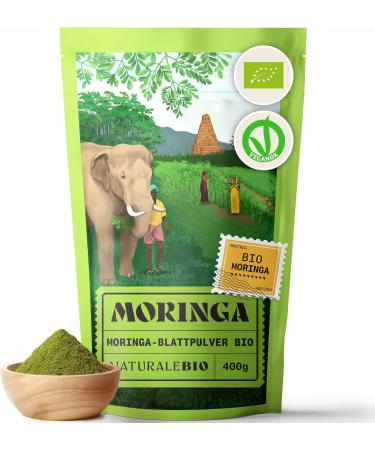 Organic Moringa Oleifera Leaf Powder - Premium Quality - 400g. Bio Natural and Pure. Leaves Picked from The Moringa Oleifera Plant. NaturaleBio 400 g (Pack of 1) - Buy Online on GoSupps.com