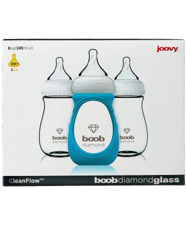 JOOVY Boob Diamond 8 oz 3 Piece with Turq Sleeve, 3 Count Pack - Turquoise - Buy Online on GoSupps.com