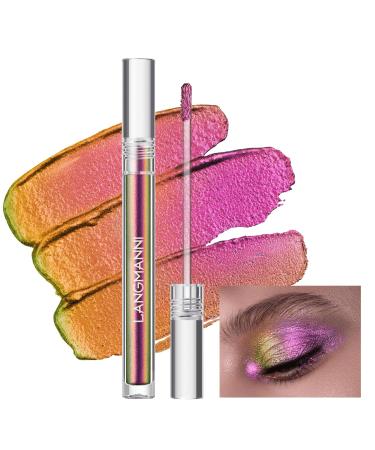 Multichrome Liquid Eyeshadow  Chameleon Metallic Purple Pink Color Shifting  Holographic Gel Eye Shadow  High Pigmented Quick-Drying Waterproof Glitter Shimmer Duochrome Eye Gloss Makeup (WONDER)