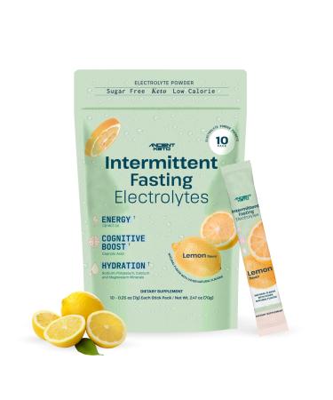 Fasting Electrolytes | Sugar Free Keto Electrolyte Powder for Intermittent Fasting | Fasting Supplement for Enhanced Cognition Sustained Energy Maximum Hydration | 10 Packets