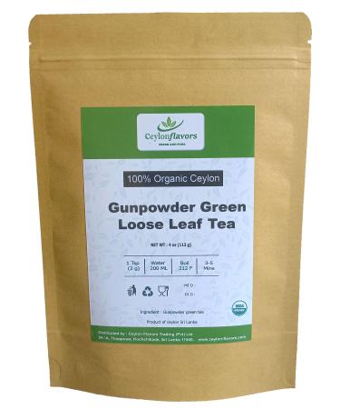 Ceylon Gunpowder Green Tea Loose Leaf Tea Powerful Antioxidants Organic Green Leaves Tea from Natural Environment of Sri Lanka 4oz/113g - Buy Online on GoSupps.com