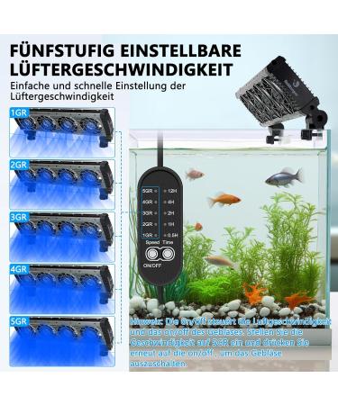 Fishkeeper Aquarium Cooler - Adjustable Air Speed & Timer | Quiet Fans for Freshwater Aquariums Up to 80cm (4 Fans 15W) - Buy Online on GoSupps.com
