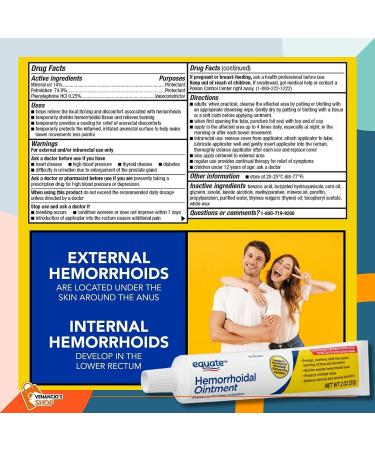Equate Hemorrhoidal Ointment 2oz - Relief from Hemorrhoids - Includes Venancio sfridge Sticker - Buy Online on GoSupps.com