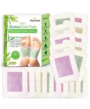 Samsali Foot Pads, 20 Bamboo Foot Sleep Patch, Upgraded 2 in 1 Aroma Foot Patches for Better Sleep, Rapid Foot Care, Foot Pads for Women and Men Foot Care, 20 Pads 20 Count (Pack of 1)
