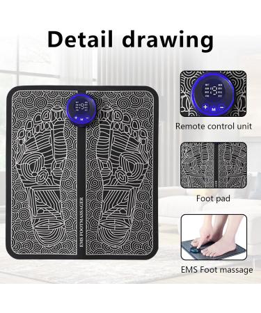 Buy EMS Foot Massage Device - Portable Foldable Intelligent Massage Mat with 8 Modes & 19 Frequencies for Blood Circulation & Muscle Pain Relief | International Shipping Available - Buy Online on GoSupps.com