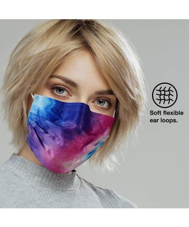 NU R 10pcs Tie Dye 3 Ply Disposable Face Mask with Filter Layer and Elastic Earloop - TIE & DYE-003 | Retail Sealed Bags - Buy Online on GoSupps.com