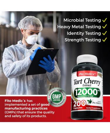 FITO MEDIC S Lab Tart Cherry Capsules - 200 Count | 12000 mg Ultra High Absorption Cherry Extract - Buy Online on GoSupps.com