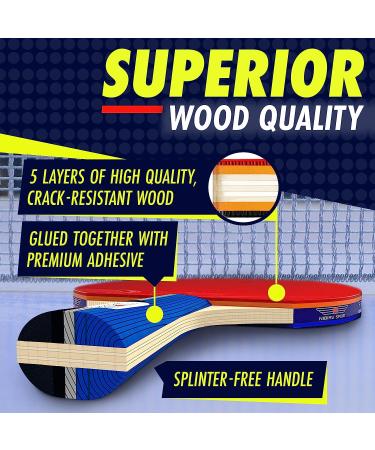 NIBIRU SPORT Ping Pong Paddles Set - Professional Table Tennis Rackets with Balls, Retractable Net, Posts, Storage Case - 4 Player Complete Set - Buy Online on GoSupps.com