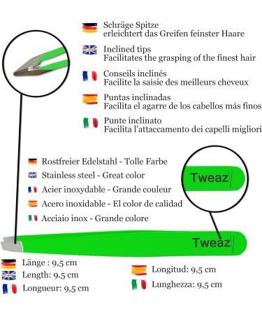 K-Pro TWEAZY Neon Green Hair Tweezers for Eyebrow Plucking & First Aid - International Shipping Available - Buy Online on GoSupps.com