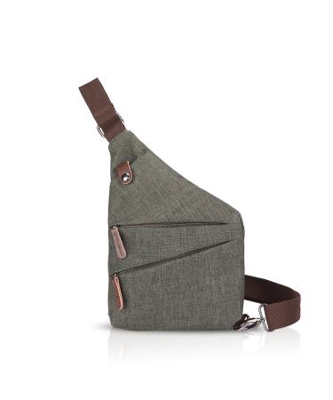 Fandare new breast pocket segmented shoulder bag men women sling bag crossover brick-on bag sports bag sports bag for outdoor travel hiking adventure sport crossbody bag army-green