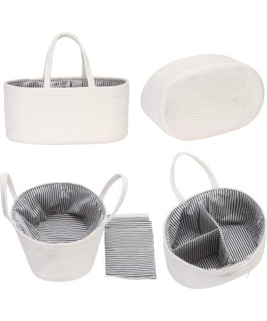 Hinwar Baby Diaper Caddy | Portable Newborn Organizer & Shopping Bag | Cotton Rope Basket for Diapers & Cloths | Perfect Infant Shower Gift (1 Pack) - International Shipping Available - Buy Online on GoSupps.com