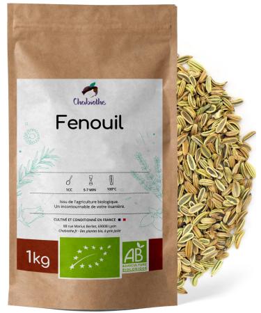 Chabioth Chabioth - Organic Fennel Seeds 1 kg - Breastfeeding and Digestion Herbal Tea - 1000g sachet