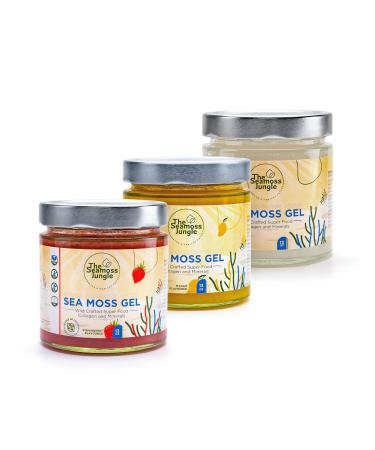 Sea Moss Family Pack - 3 Gels (Golden, Strawberry, Mango) - 390ml - Natural Superfood for Immunity, Energy and Digestion