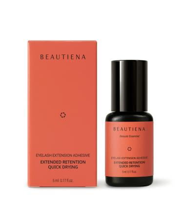 All New Professional Eyelash Extension Glue by BEAUTIENA 7 Weeks Retention 1.0-2.0 Secs. Drying Time Semi-Permanent Long Lasting Lash Glue Eyelash Glue 0.17 Oz. (5ml) / Never for Self-Application Essential
