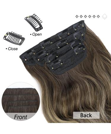 Deethens 20 Beach Wavy Clip-In Hair Extensions - Dark Root to Cold Brown Mix Ash Blonde 20 Inch - Buy Online on GoSupps.com