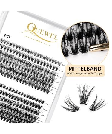 QUEWEL Individual Cluster Lashes - 240pc 0.07D Curl DIY Natural Eyelash Extensions 8-14mm Mix | Single Cluster Eyelashes for Home Use - Buy Online on GoSupps.com