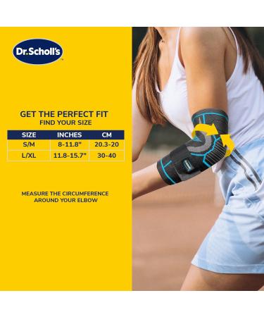 Dr. Scholl's Compression Elbow Sleeve - Massaging Gel Breathable Fabric Shock-Absorbing Support (Size L/XL) - International Shipping Available - Buy Online on GoSupps.com
