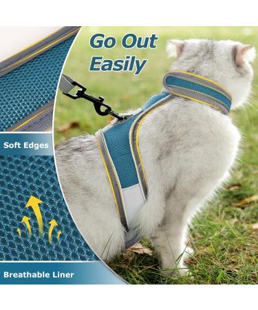 Dotoner Cat Harness and Leash Set - Escape Proof Adjustable Harness for Large and Small Cats - Lightweight and Soft - Ideal for Walking and Travel - Petsafe - Dark Blue - Buy Online on GoSupps.com