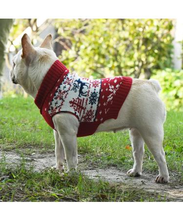 Christmas Dog Sweater | Snowflake Elk Turtleneck Knitwear | Warm Pullover for Puppies | Perfect Holiday Gift | 2XL Size - Buy Online on GoSupps.com