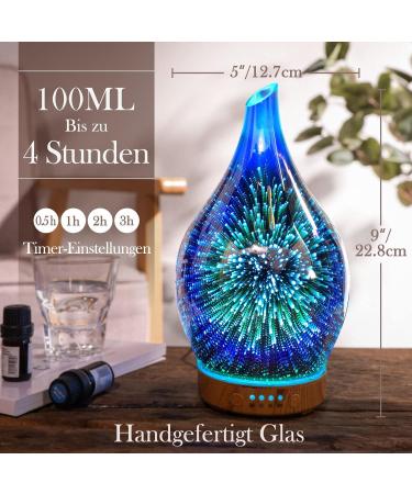 Porseme 100ml Aroma Diffuser & Humidifier - 3D Hand Blister Ultrasound Quiet 7 Color-Changing LEDs BPA Free for Yoga & Spa - Silver - Buy Online on GoSupps.com