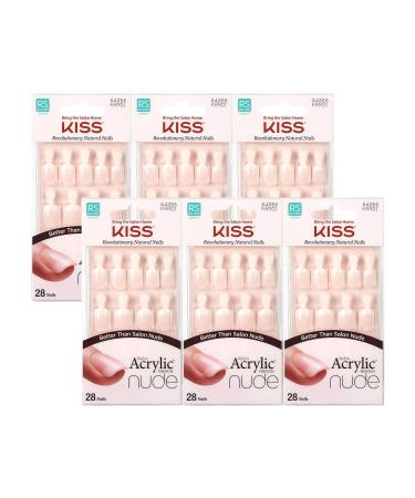 KISS Salon Acrylic Nude 28 Nails (6 PACK, KAN01)