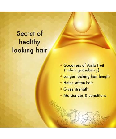 Dabur Amla Gold Hair Oil 300ml - Natural Amla Oil for Healthy Hair Growth | Nourishing Scalp & Hair Moisturizer with Almond & Henna - Authentic Indian Gooseberry Oil - Buy Online on GoSupps.com