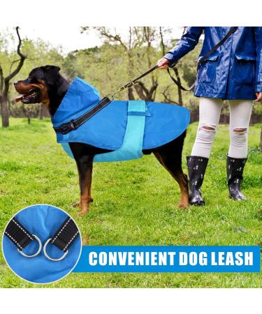 Buy Mosucoirl Waterproof Dog Coat with Hood & Reflective Design - Perfect for Small & Medium Dogs - XL Blue - Windproof & Durable Rain Jacket - Buy Online on GoSupps.com