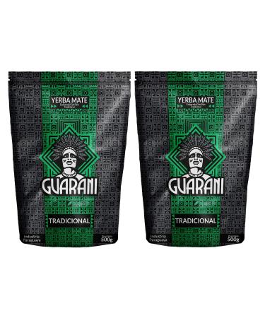 Yerba Mate Elaborada Con Palo Tradicional | Guarani Tradicional | Yerba mate de Paraguay |Haute qualit | Yerba mate fortement stimulante (1000g (2x500g))