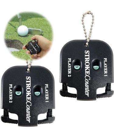 Rovepic 2 Pack Golf Score Counter - Mini Square Handy Shot Count Tool with Key Chain - Plastic Golf Training Aid - Buy Online on GoSupps.com