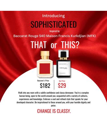 SOPHISTICATED | Inspired by BACARAT RGE 540 | Pheromone Perfume for Men Women | Extrait De Parfum | Long Lasting Dupe Clone Perfume Cologne | Essential Oil Fragrance | Perfume De Hombre Mujer 1 Fl Oz (Pack of 1) - Buy Online on GoSupps.com