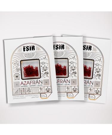Esir Saffron Pushal, Saffron Yarn 100% Pure & Natural | Saffron Pistils | All Authentic Saffron Red |0.5 g - Pack of 3|