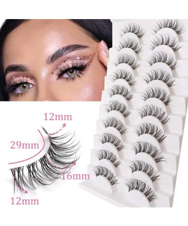 Losha Fluffy CC Curl Faux Mink False Eyelashes - Natural Look, Reusable Wispy Lashes | 10 Pack - Buy Online on GoSupps.com