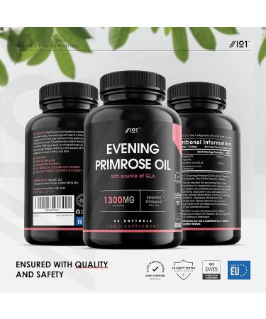 Evening Primrose Oil 1300mg | Cold-Pressed Omega 6 Source | 117mg GLA | Non-GMO Gluten Free | Alpha01 | 60 Capsules - Buy Online on GoSupps.com