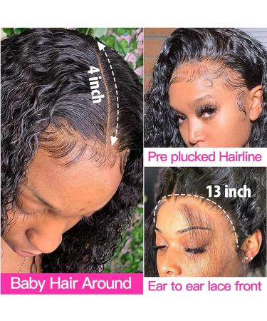 Short Curly Bob Human Hair Wig | 13x4 Lace Frontal | Pre Plucked & Glueless | 150% Density | Natural Black 10 - For Black Women - Buy Online on GoSupps.com