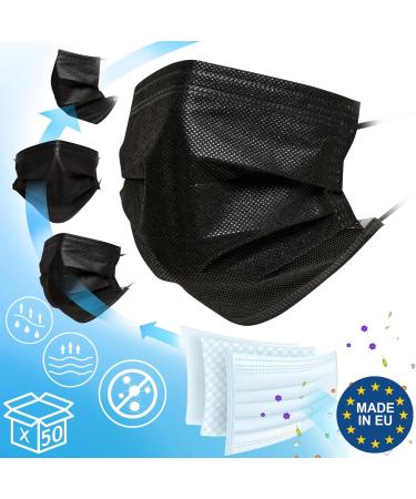 Buy Virshields Medical Mundsprung - Type IIR Masks | BFE 99.98% | 3-Layer | Made in EU | Black | International Shipping Available - Buy Online on GoSupps.com