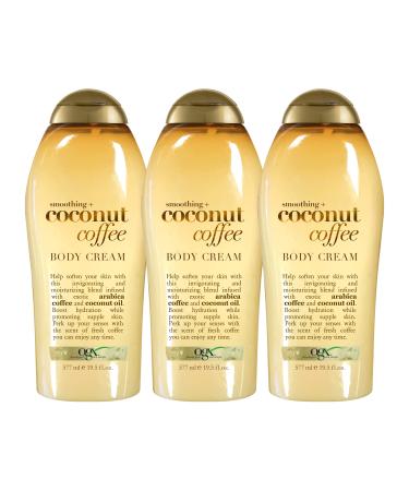OGX Smoothing + Coconut Coffee Body Cream, 19.5 Ounce (pack of 3) 19.5 Fl Oz (Pack of 3)