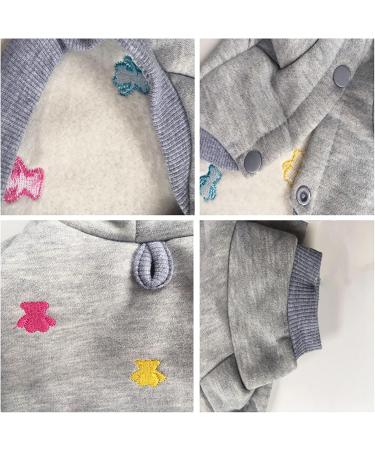 Cozy Fleece Dog Sweater & Cat Hoodie - Fluffy Pajamas for Small & Medium Breeds | French Bulldog Dachshund Chihuahua - XS Gray - Buy Online on GoSupps.com