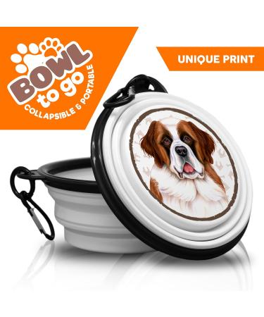 St. Bernard Foldable Portable Dog Bowl with Carabiner - Ideal On-the-Go Pet Feeding Solution - Buy Online on GoSupps.com