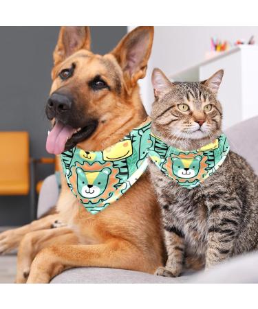 Shop Triangular Cloth Bibs for Dogs & Cats - Multicolored Set of 2 - Dog Hollow Lion Zebra Tiger Designs - Perfect for Small Medium & Large Pets - Buy Online on GoSupps.com