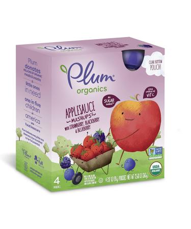 Plum Organics Smoothie Mashups 24-Pack | Organic On-The-Go Kids Snacks | Applesauce Strawberry Blackberry & Blueberry | 3.17 Ounce Pouch - Buy Online on GoSupps.com